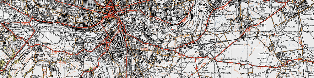 Old map of Old Fold in 1947