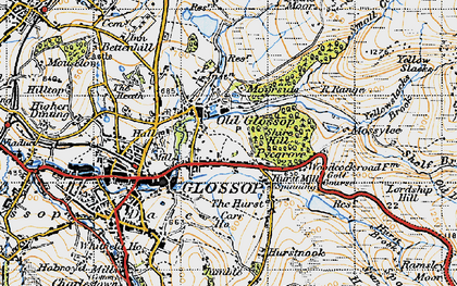 Old map of Yellowslacks Brook in 1947