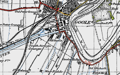 Old map of Goole Fields in 1947