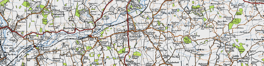 Old map of Old Harlow in 1946