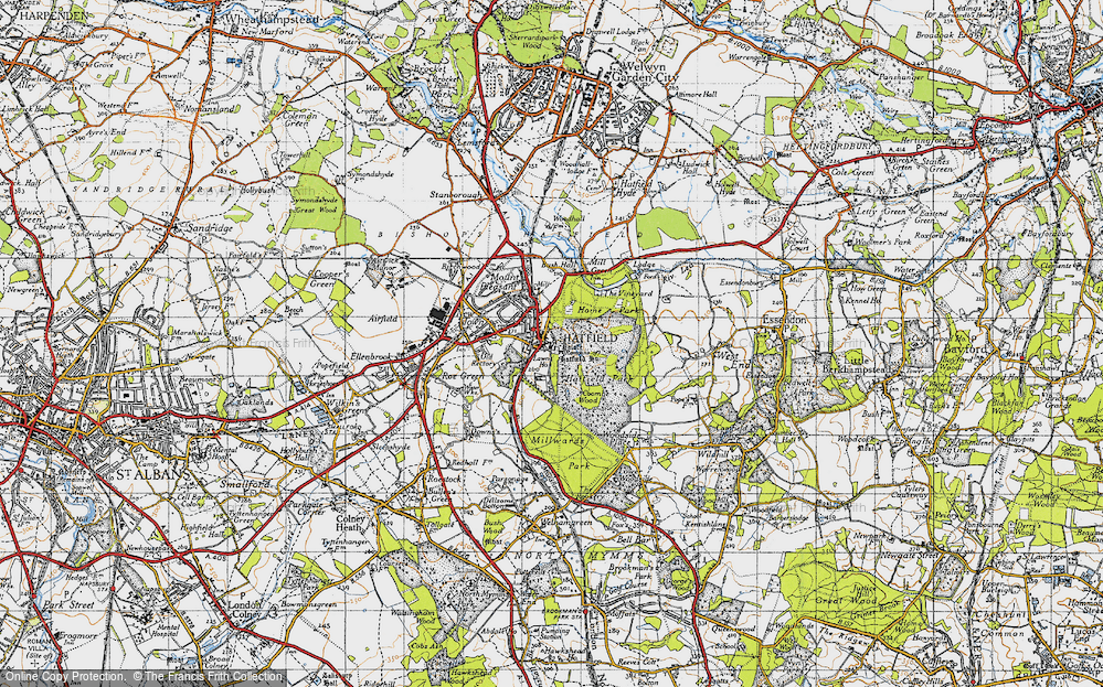 Old Map of Old Hatfield, 1946 in 1946