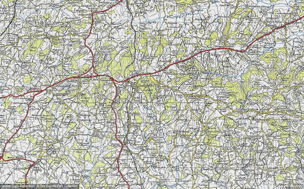 Old Map of Old Heathfield, 1940 in 1940
