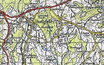 Old map of Old Heathfield in 1940