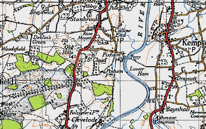Old map of Old Hills in 1947