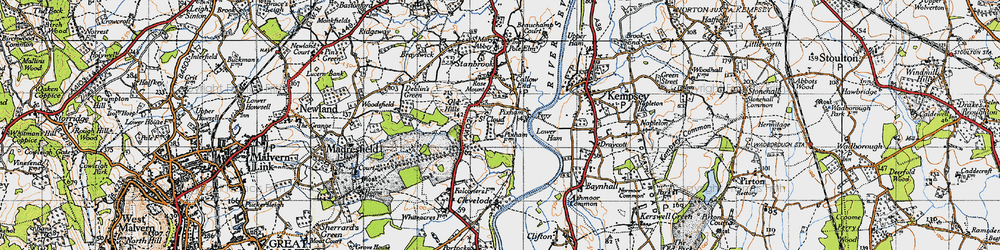 Old map of Old Hills in 1947