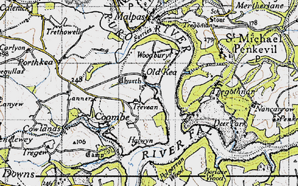 Old map of Old Kea in 1946