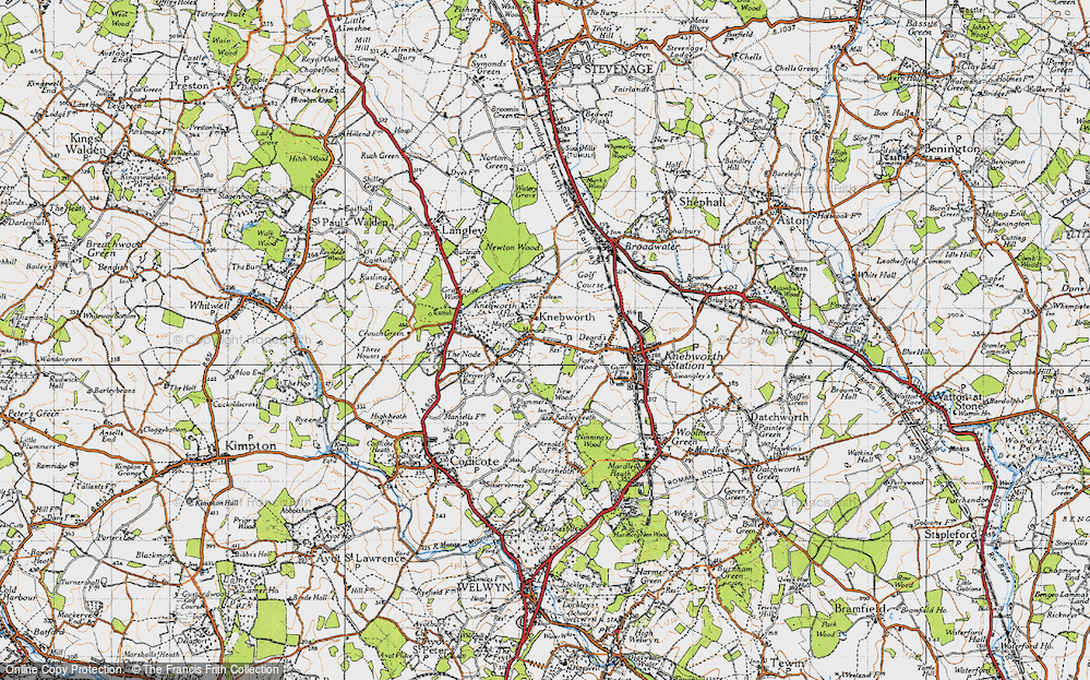 Old Map of Old Knebworth, 1946 in 1946