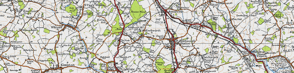 Old map of Old Knebworth in 1946