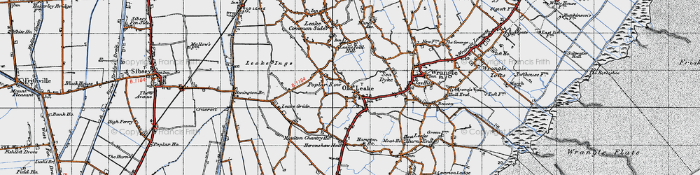 Old map of Old Leake in 1946