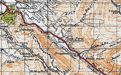 Old map of Old Llanberis in 1947