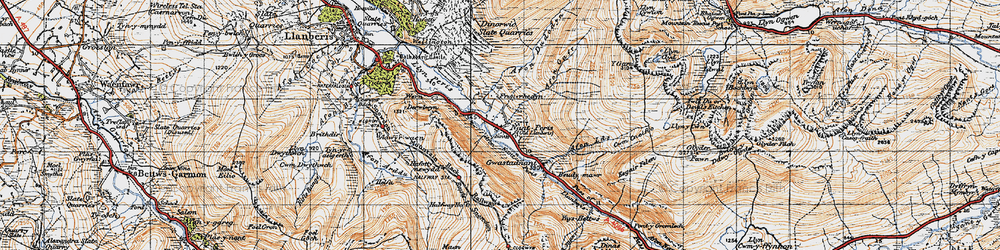 Old map of Old Llanberis in 1947