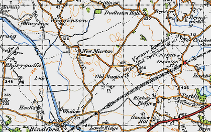 Old map of Old Marton in 1947