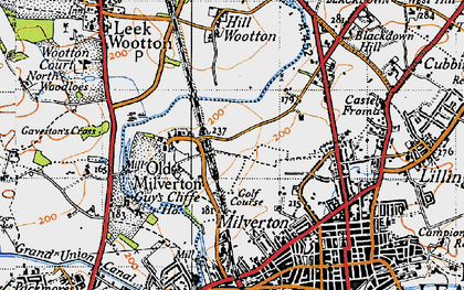 Old map of Old Milverton in 1946