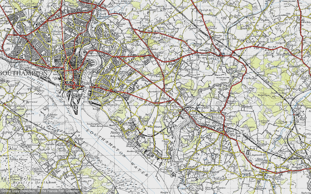 Old Map of Old Netley, 1945 in 1945