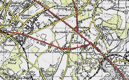 Old map of Old Netley in 1945