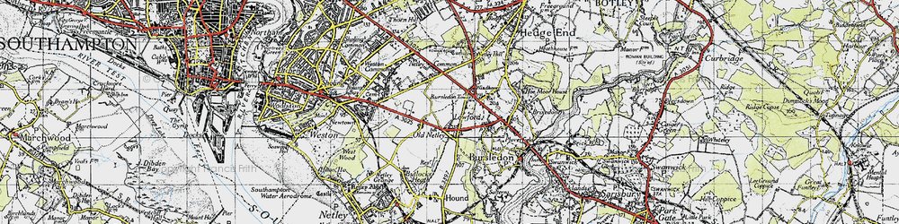 Old map of Old Netley in 1945