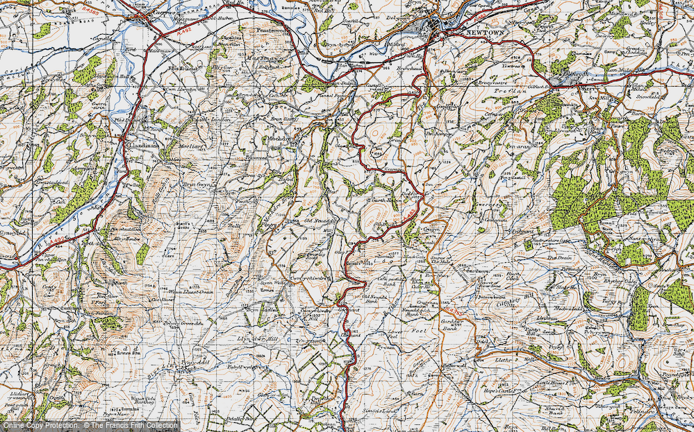 Old Map of Historic Map covering Banc Cefnperfedd in 1947