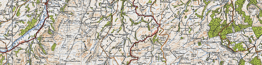 Old map of Banc Cefnperfedd in 1947
