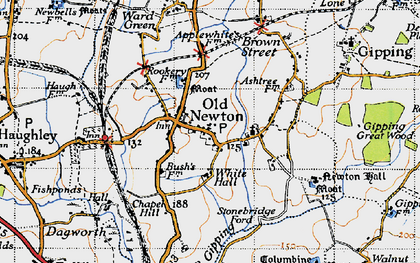 Old map of Old Newton in 1946