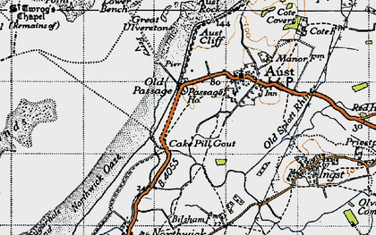 Old map of Aust Cliff in 1946
