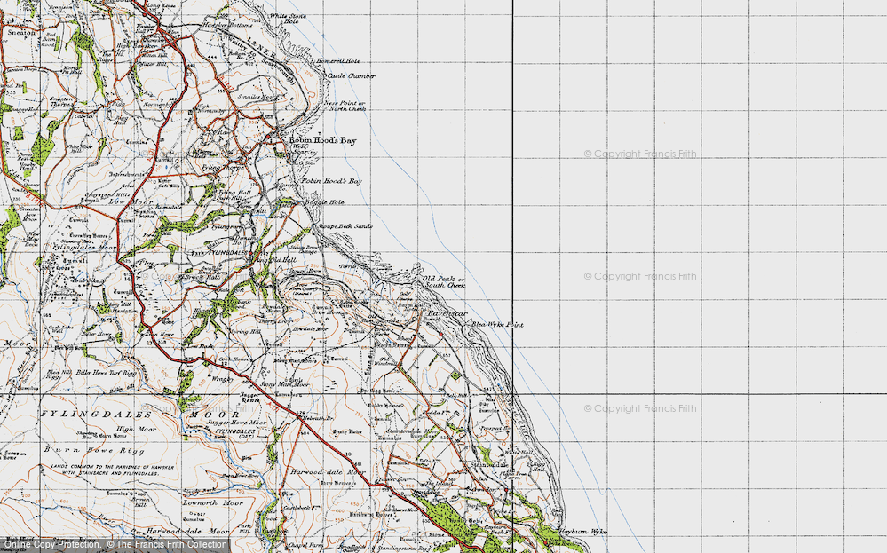 Old Map of Historic Map covering Stoupe Brow in 1947