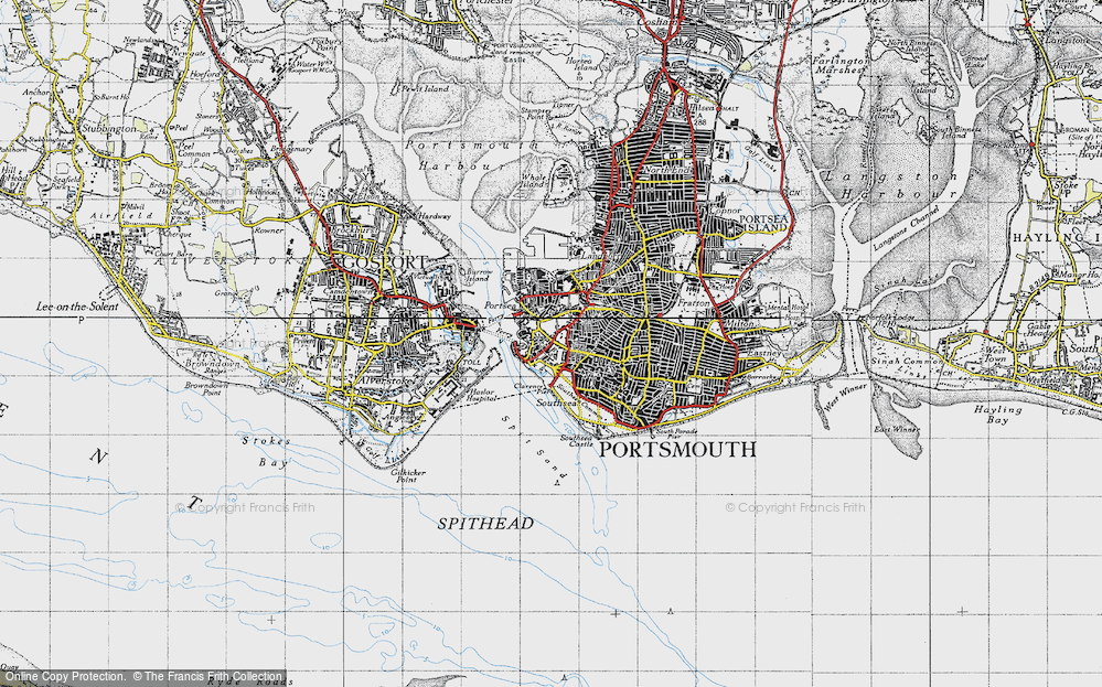 Old Map of Old Portsmouth, 1945 in 1945