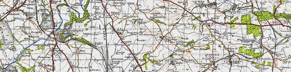 Old map of Old Quarrington in 1947