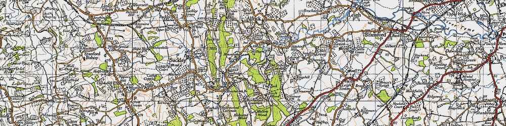 Old map of Old Storridge Common in 1947