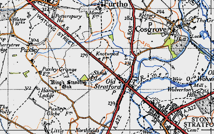 Old map of Old Stratford in 1946