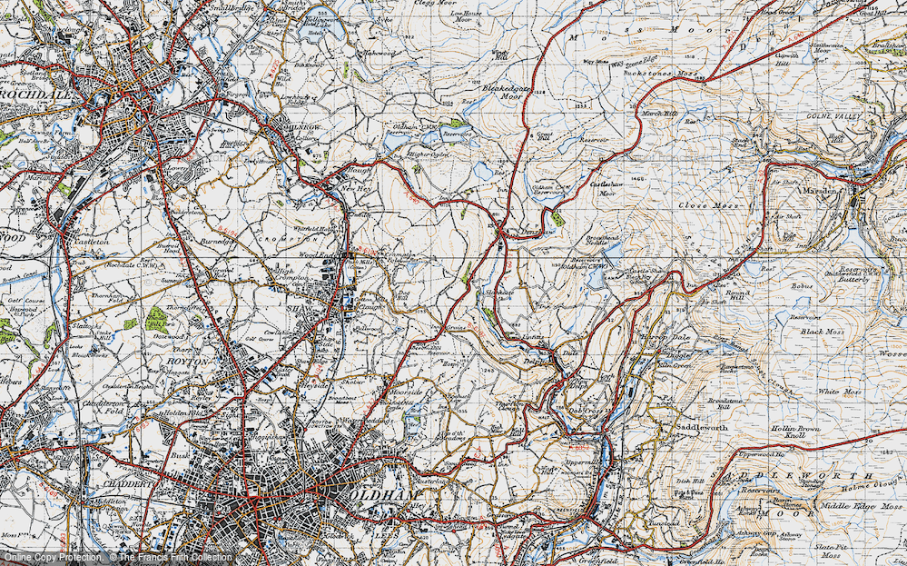 Old Map of Old Tame, 1947 in 1947