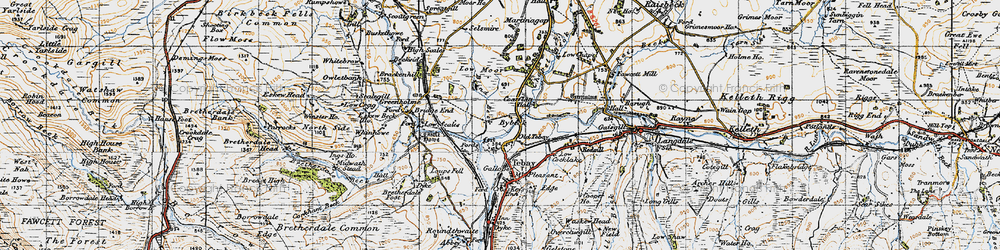 Old map of Old Tebay in 1947