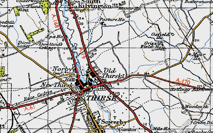 Old map of Old Thirsk in 1947