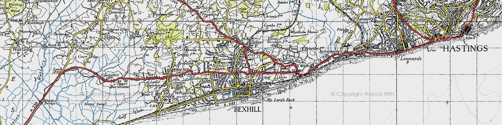 Old map of Old Town in 1940