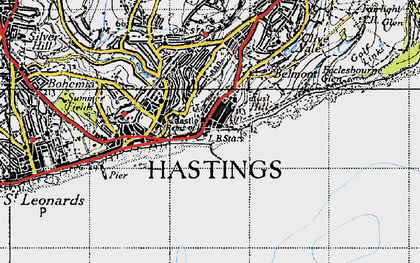 Old map of Old Town in 1940