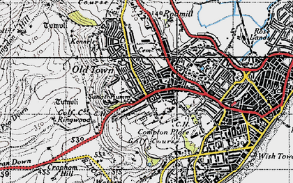 Old map of Old Town in 1940
