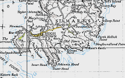Old map of Tolman Point in 1946