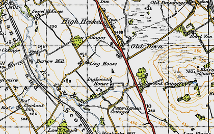Old map of Blaze Fell in 1947