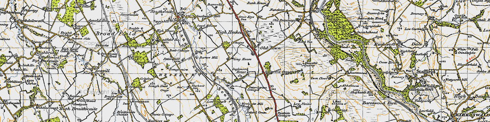 Old map of Blaze Fell in 1947
