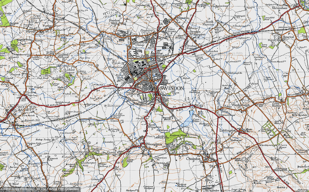 Old Map of Old Town, 1947 in 1947