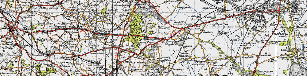 Old map of Old Warren in 1947