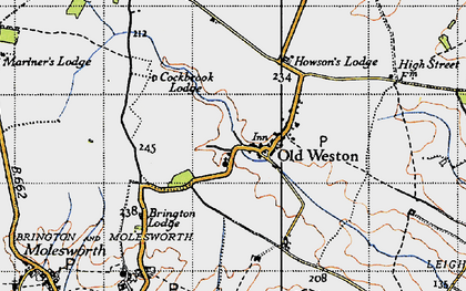 Old map of Old Weston in 1946