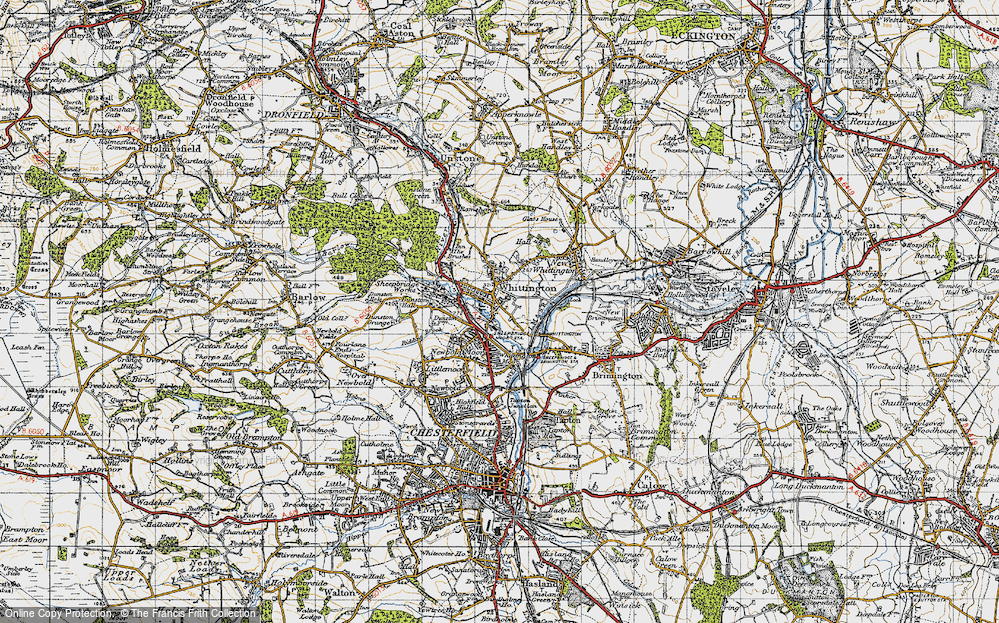 Old Map of Old Whittington, 1947 in 1947