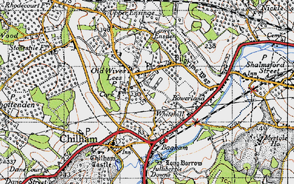 Old map of Old Wives Lees in 1946