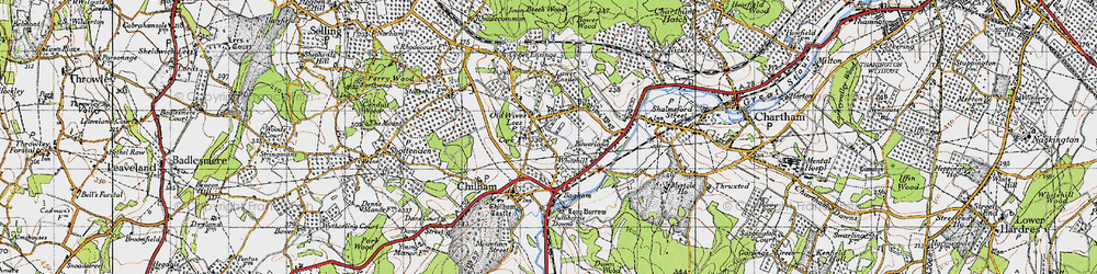 Old map of Old Wives Lees in 1946