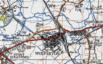 Old map of Old Wolverton in 1946