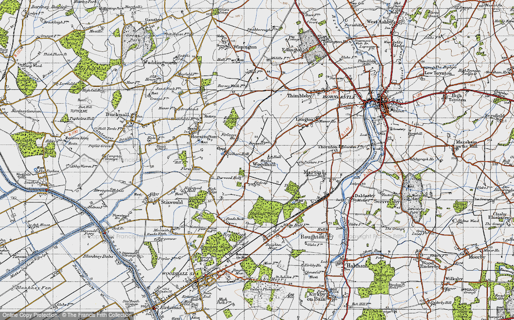 Old Map of Old Woodhall, 1946 in 1946