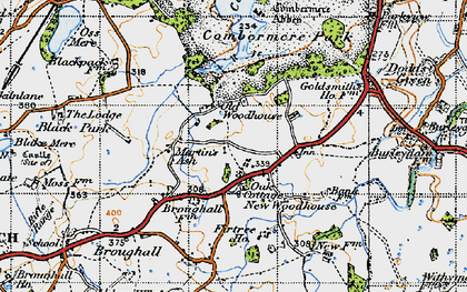 Old map of Martin's Ash in 1947