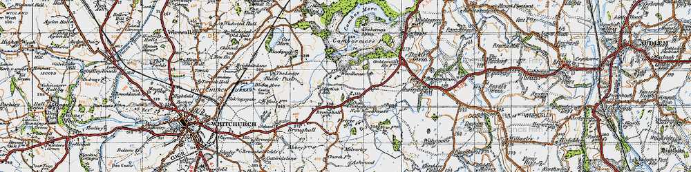 Old map of Martin's Ash in 1947
