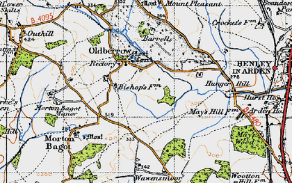 Old map of Oldberrow in 1947