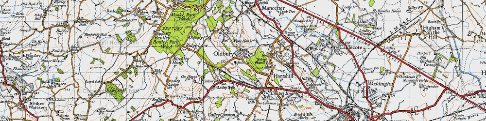 Old map of Oldbury in 1946